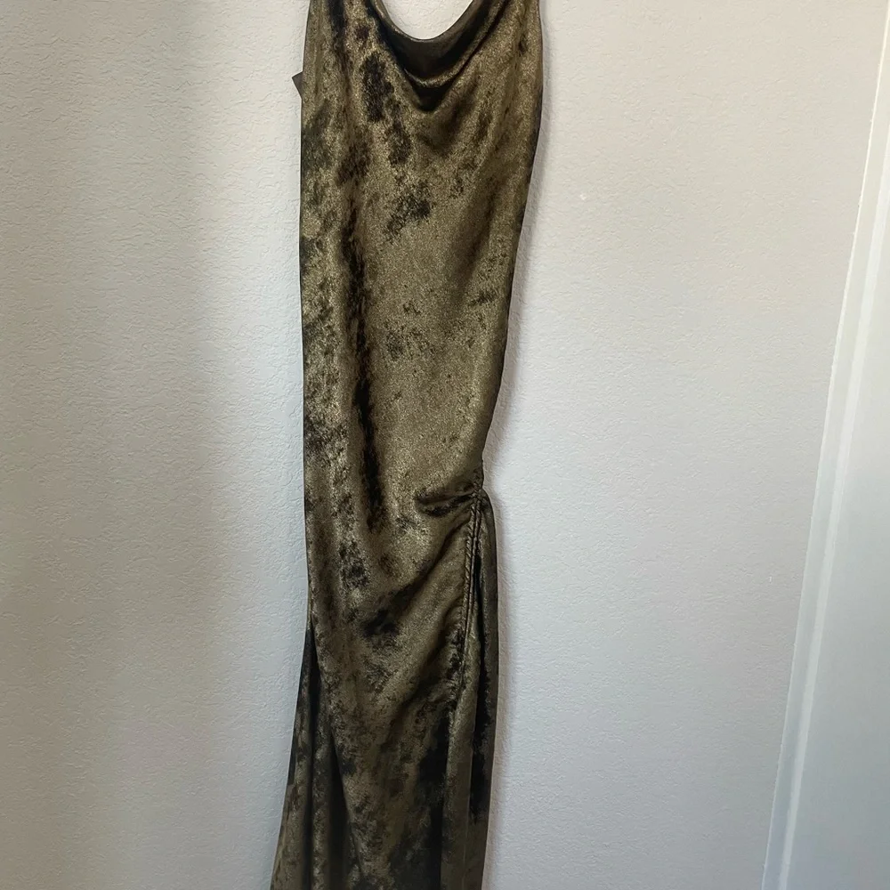 Zara slit golden dress like new size s - Picture 2 of 3